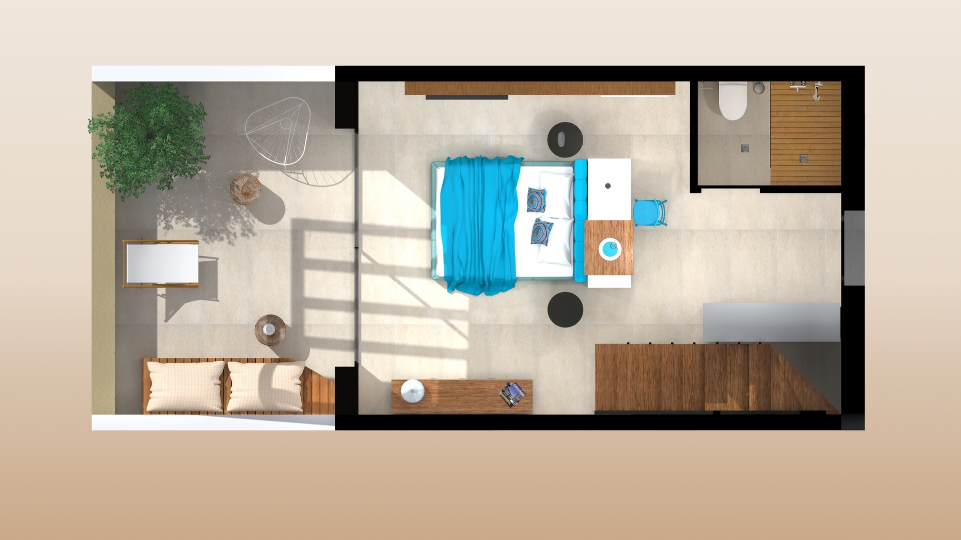 Room image 3 - Wellness Loft s jacuzzi, pool view